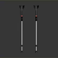Ergonomic Crutches With Black Handles Red Buttons And White Shafts