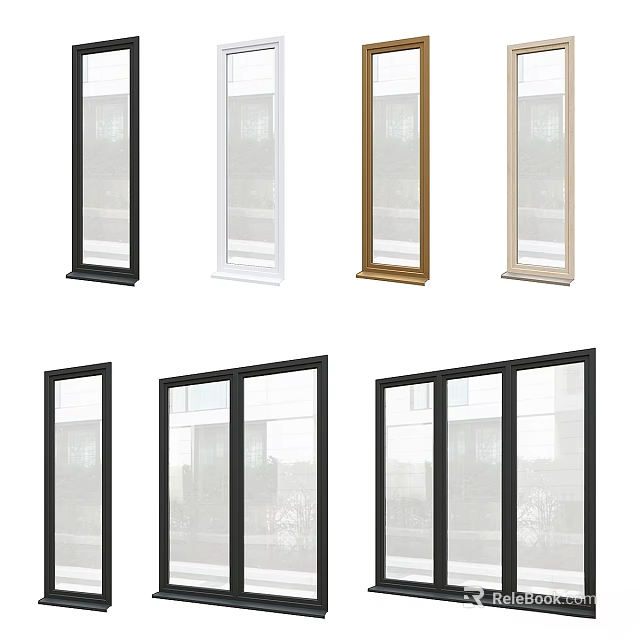 Stylish Casement Windows With Various Designs And Color Options For Modern Homes 3d model 