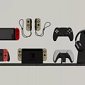 Gaming Accessories Collection With Nintendo Switch Joy Con Controllers Headphones And Console 3d model