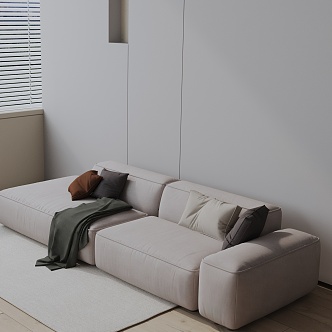 Modern three-seat sofa 3d model