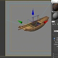 Three-and two-way wooden boat boat boating hand-painted wind game wind vehicle 3d model