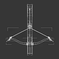 Medieval Crossbow Weapon With Wooden Bow Arm And Metal Carved Details
