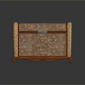 Wicker Storage Trunk With Wooden Frame Decorative Lock And Woven Design For Home Use