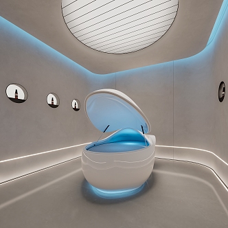 beauty salon room freezing bed sci-fi medical bed dormancy capsule convalesce space capsule 3d model