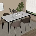 Dining table and chair 3d model
