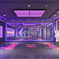 NS Dance Studio Sports Fitness Space With Neon Lights And Dance Environment