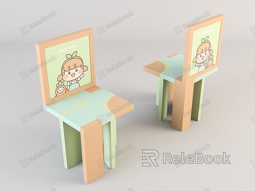 Modern Children's Chair Cartoon Children's Chair model