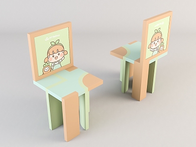 Modern Children's Chair Cartoon Children's Chair 3d model