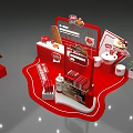 Lotte Stick Promotion Booth With Red Theme Display Counter And Snack Items 3d model