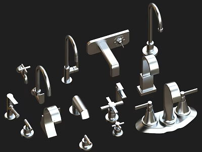Various Modern Faucet Designs For Home Bathroom And Kitchen Use 3d model
