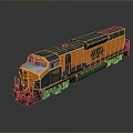 Orange And Black BNSF 453 Freight Locomotive With Metallic Reflective Surface