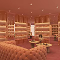 DUOHUA & VIVINER Boutique Interior Design With Purple Walls Display Shelves And Lighting