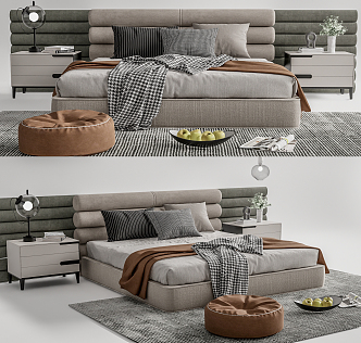 Modern Double Bed 3d model