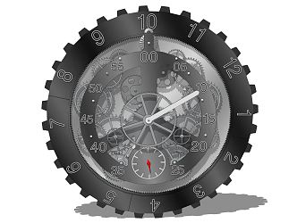 Industrial LOFT Clock Gear Clock 3d model