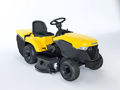 Yellow Riding Lawn Mower With Efficient Lawn Mowing Equipment Design Features 3d model