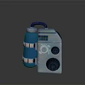 Portable Blue Silver Household Tool With Cylindrical Body Knobs And Handle