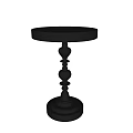 Modern Black Side Table With Decorative Curved Base And Round Smooth Top 3d model