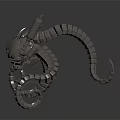 Futuristic Mechanical Octopus Creature Detailed 3D Model With Metallic Tentacles And Robotic Joints