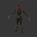 Sleek Black Armored Weapon Model Featuring Intricate Design And Sharp Headpiece