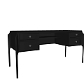 Black Modern Desk with Drawers and Stylish Design for Home Office Use