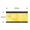 Modern Reception Desk With Yellow Textured Panels Black Countertop And Wooden Frame