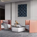 Modern leisure sofa combination shaped sofa coffee table combination 3d model
