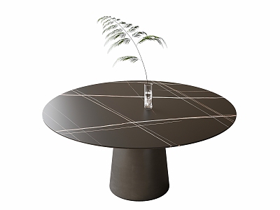 Modern round dining table 3d model