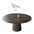 Modern round dining table 3d model