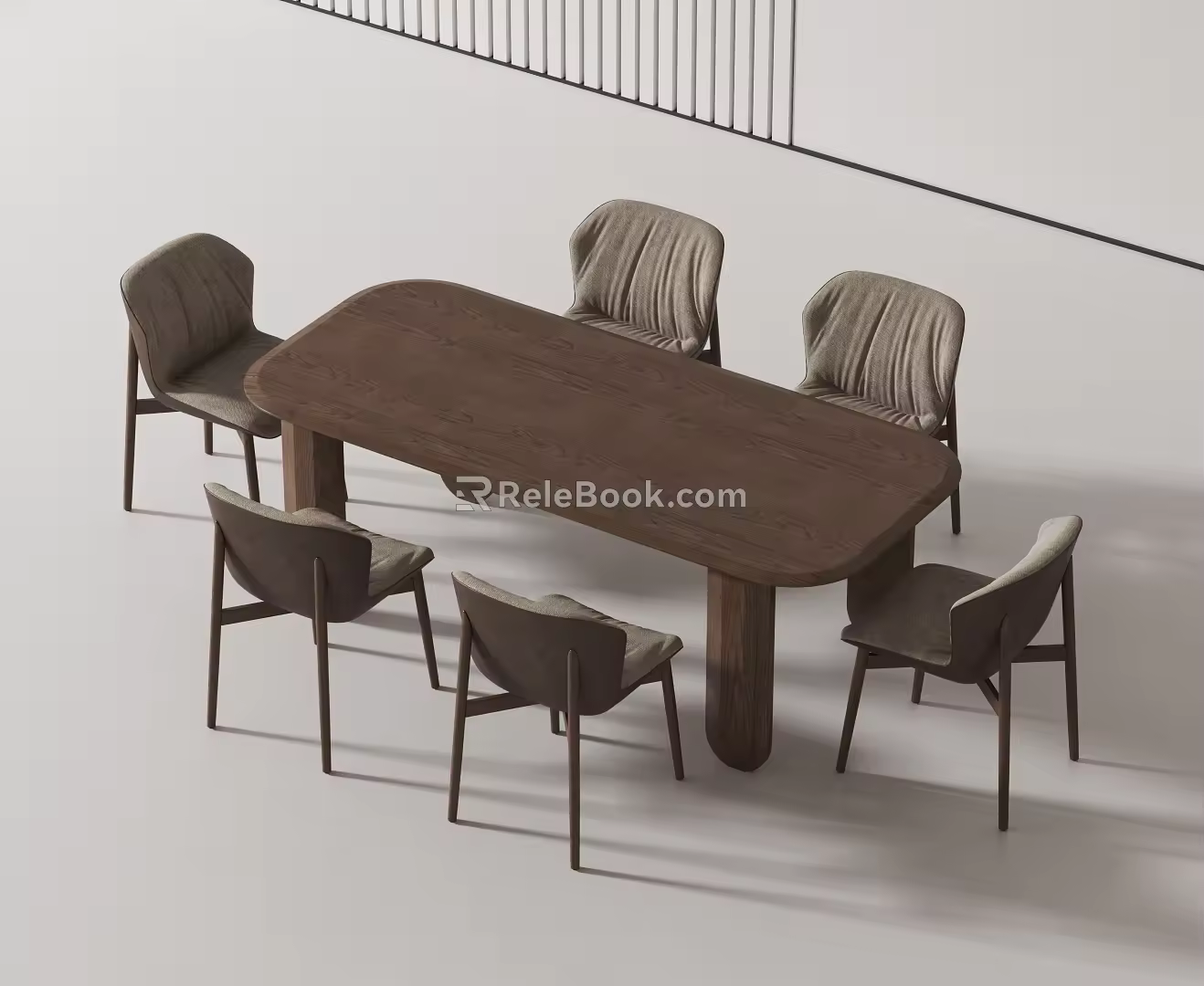 Modern Dining Table and Chair 3d model