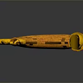 Traditional Yellow And Red Curved Bow As Decorative Archery Weapon Design