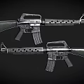 Two Modern Tactical Rifles Featuring Metal Barrels And Detachable Magazines Design