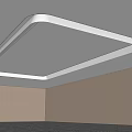 Modern Ceiling Design With Curved Lines And Integrated LED Lighting Accents 3d model