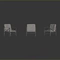 Modern Table and Chair Set with Three Chairs and Grid Top Table in Simple Style