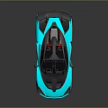 Turquoise Sports Car With Black Accents Rear Spoiler And Modern Sleek Design