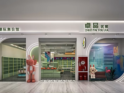 Shopping Mall Toy Collection Retail Shop with Display Windows Stuffed Animal Decorations and Selected Products 3d model