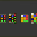 Multiple Colorful Rubik's Cubes As Fun Household Items With Reflective Surfaces