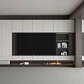 Modern TV background wall 3d model