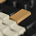 Mechanical Computer Keyboard With Black White Tan Keycaps And Colorful Design 3d model