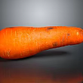 Healthy Fresh Orange Carrot With Natural Texture And Reflection On Gray Background