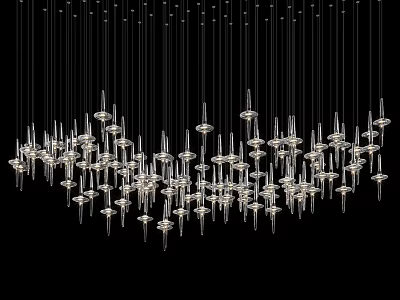 Modern Crystal Chandelier With Hanging Glass Pendants For Stylish Interior Decor 3d model