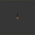 Traditional Samurai Sword Weapon With Curved Steel Blade Wooden Handle And Gold Decorative Accents