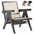 Modern Wooden Frame Leisure Chair With Woven Back And Comfortable Seat Design