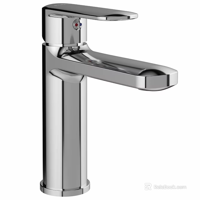 Modern Chrome Faucet With Sleek Handle And Polished Finish For Bathroom 3d model 