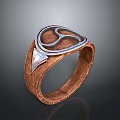 Unique Wooden Metal Ring With Artistic Decorative Design For Daily Use