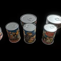 Various Types of Canned Food With Different Brands and Vintage Labels in Classic Metal Containers