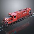 Red CP Rail 1812 Vintage Model Train on Railway Tracks