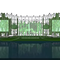 Green Themed Stage Design With Bamboo Patterns LED Screens And Stage Lights 3d model
