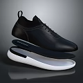 Modern Black Leather Shoes With White Sole And Comfortable Lightweight Design