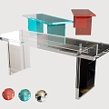 Acrylic dining table desk 3d model