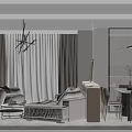 Modern Living Dining Room Interior With Sofa Coffee Table And Dining Table Chairs